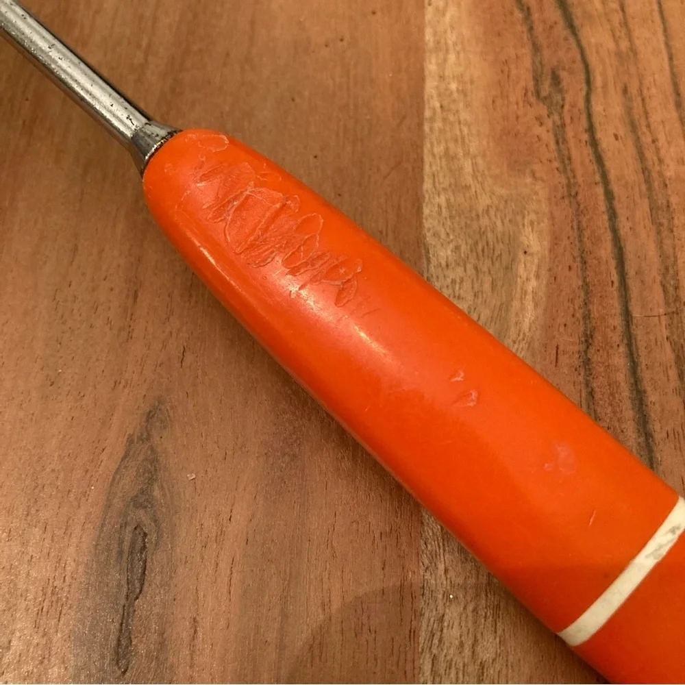Vintage‎ probus Orange and Tan Nylon Cooking Spoon